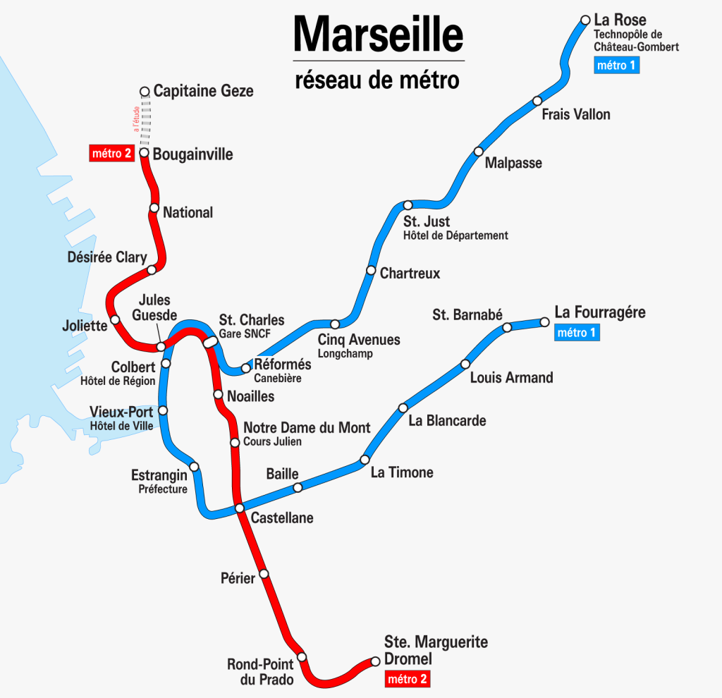Plan métro de Marseille